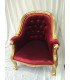 Location Fauteuil en velours rouge Modèle Louis Velours Rouge Et Bois Doré
