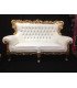 Location banquette mariage doré et blanche