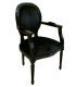 Black velvet armchair rental