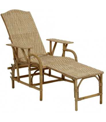 Location de chaise longue en rotin naturel