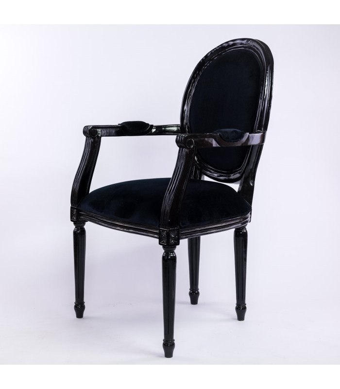 Black velvet armchair rental