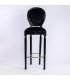 Chaise de bar velours noir médaillon assise 76 cm sur fond blanc vue de face