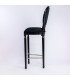 Chaise de bar velours noir médaillon assise 76 cm sur fond blanc vue de côté