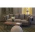 Louis XV style ceruse coffee table 120 x 60 cm in a living room with beige sofa