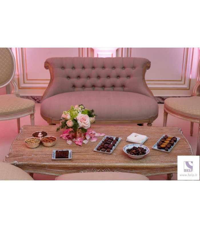 2-seater bench seat for rent Milano ceruse model