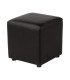 Lounge pouffe in black imitation leather
