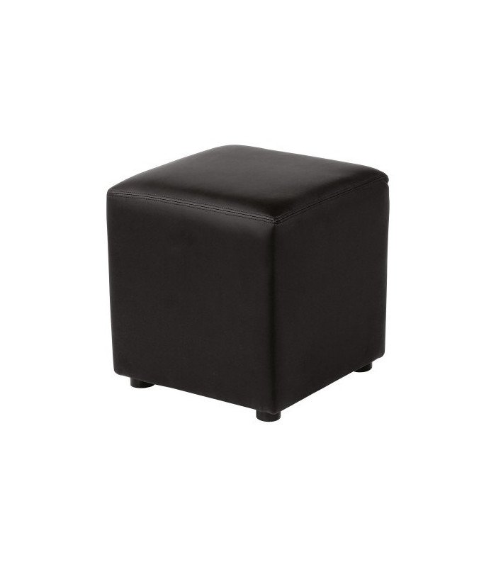 Lounge pouffe in black imitation leather