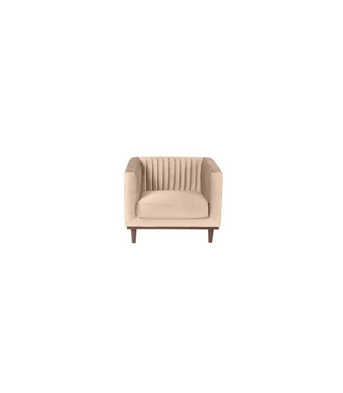 Beige velvet armchair rental