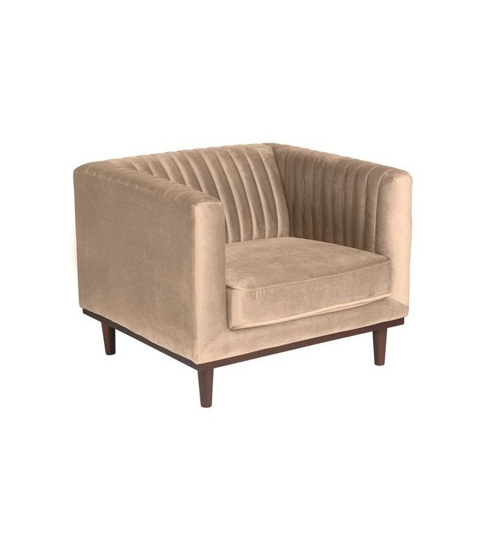 Beige velvet armchair rental