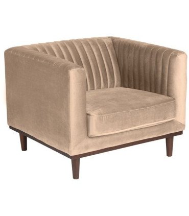 Beige velvet armchair rental