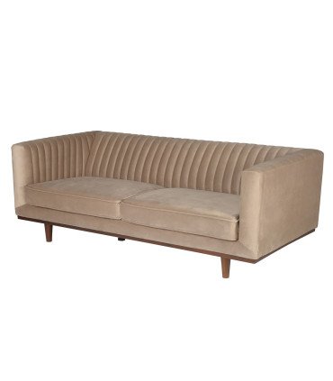 Canapé 3 places en velours beige 