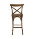 High wooden bar chair, 76 cm seat, back view on white background