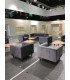 Grey velvet armchair rental