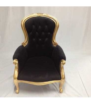 Fauteuil velours noir à louer