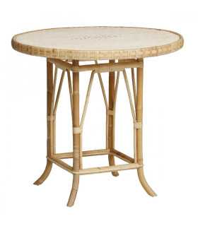 table guéridon en rotin