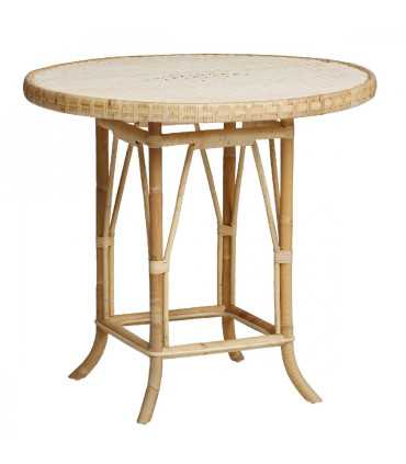 table guéridon en rotin