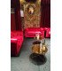 Canapé velours rouge Chesterfield 2 places