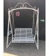 2-seater white wrought-iron swing