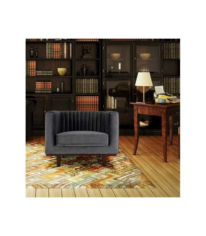 Grey velvet armchair rental