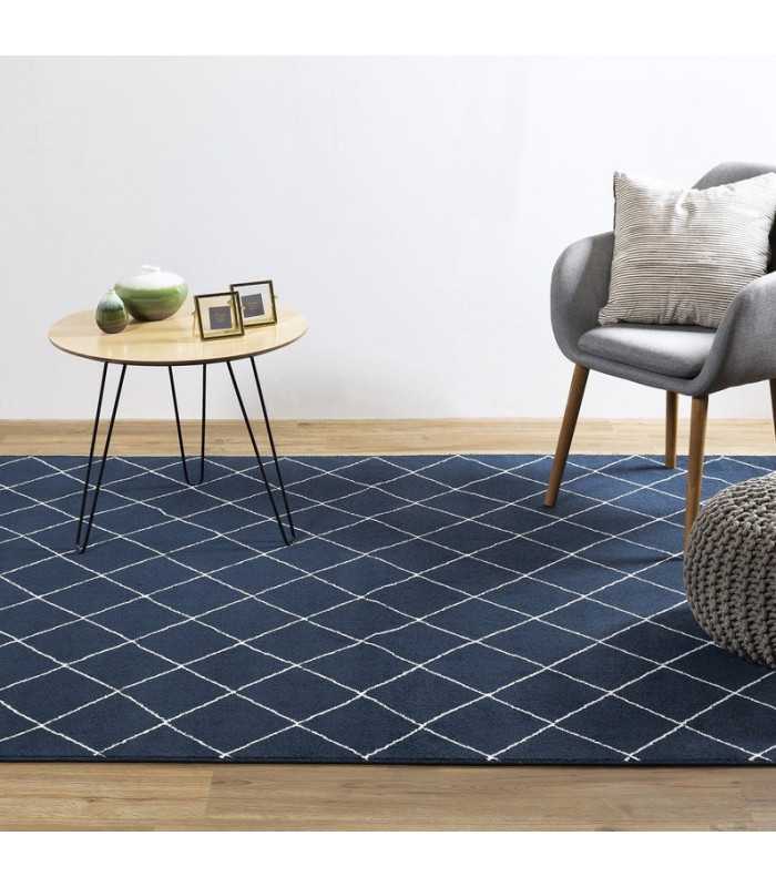 Blue Scandinavian rug rental