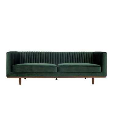 Canapé événementiel 3 places en velours vert