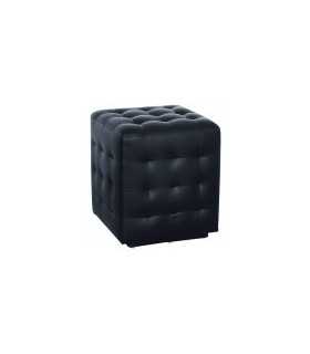 Lounge pouffe in black imitation leather