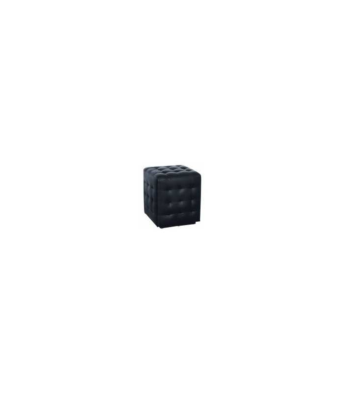 Lounge pouffe in black imitation leather