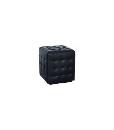 Pouf lounge en simili noir