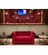 Canapé velours rouge Chesterfield 2 places