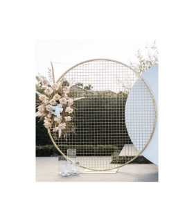 Round gold metal backdrop