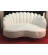 White leatherette sofa rental