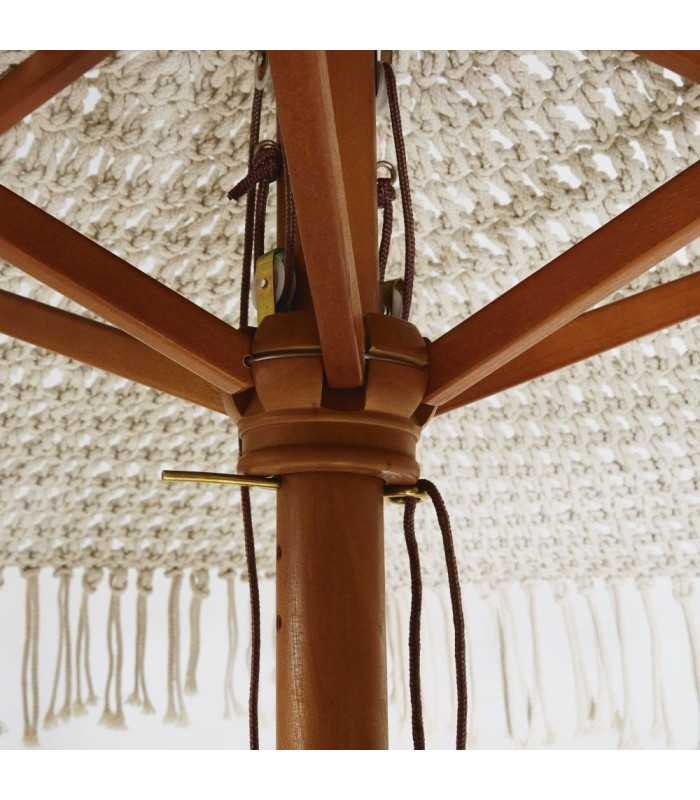 Folding macramé parasol