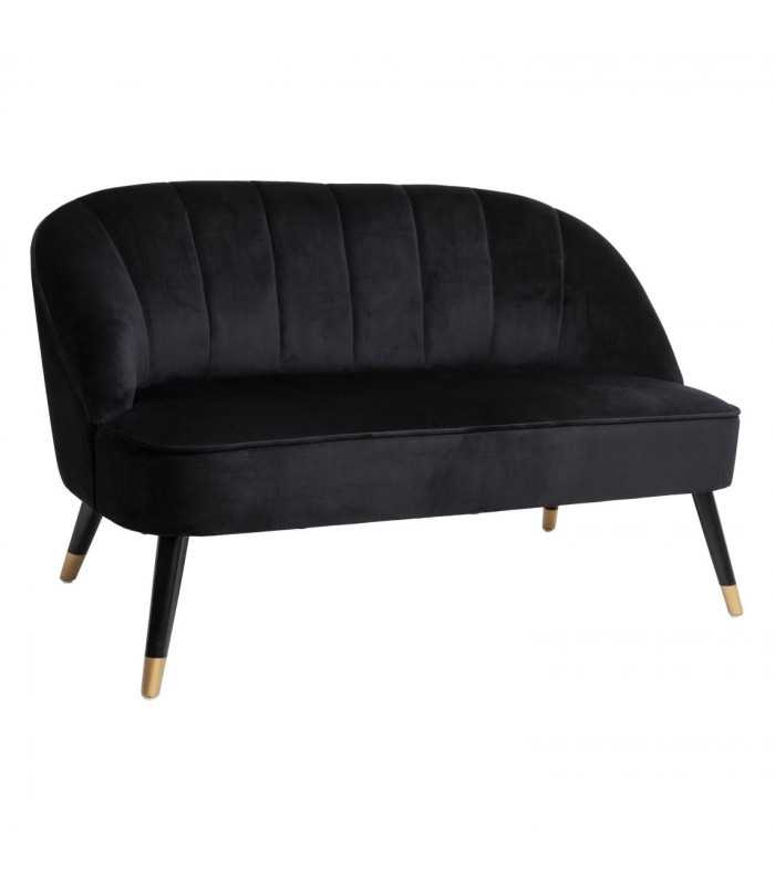 Black velvet bench seat