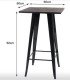 Table haute plateau bois Factory dimensions