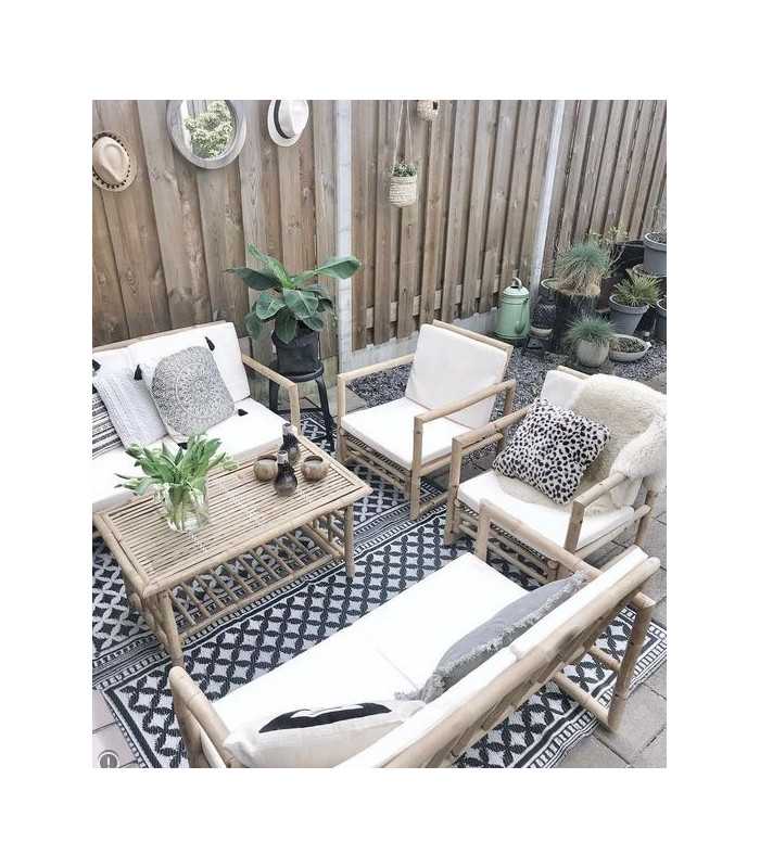 Canapé 2 places en bambou salon extérieur