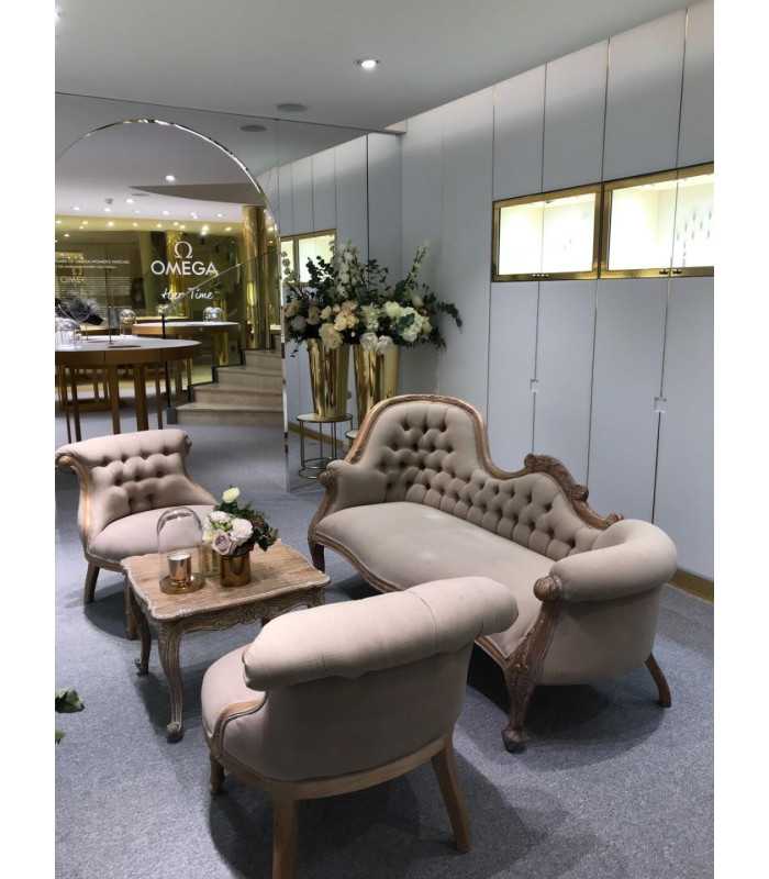 Meridienne Single End Ceruse Et Tissu Grey