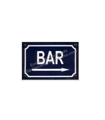 Plaque émaille signalétique Bar