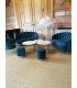 Pouf rond en velours à louer