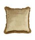Coussin carré 45 x 45 cm en velours or champagne sur fond blanc