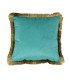 Coussin velours turquoise 45 x 45 cm sur fond blanc
