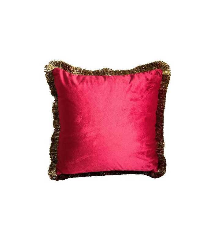 coussin en velours rouge 45 x 45 cm sur fond blanc