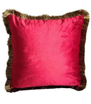 coussin en velours rouge 45 x 45 cm sur fond blanc