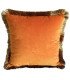 orange velvet cushion 45 x 45 cm Julia on white background