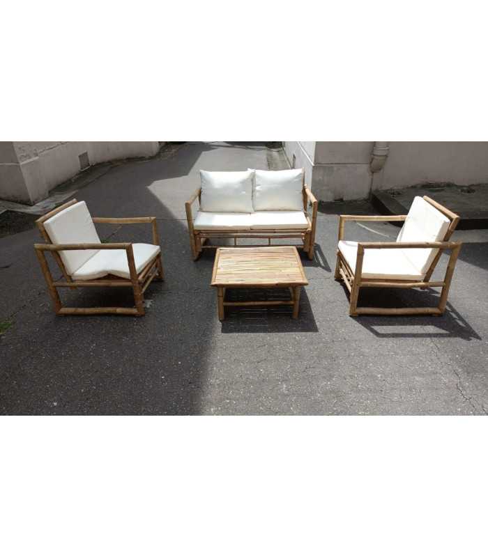 Canapé 2 places en bambou salon extérieur