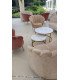 Rounded ecru sofa rented by a wedding planner for a wedding in the Paris region