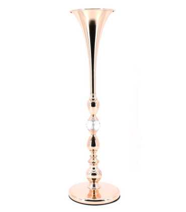 Vase trompette doré