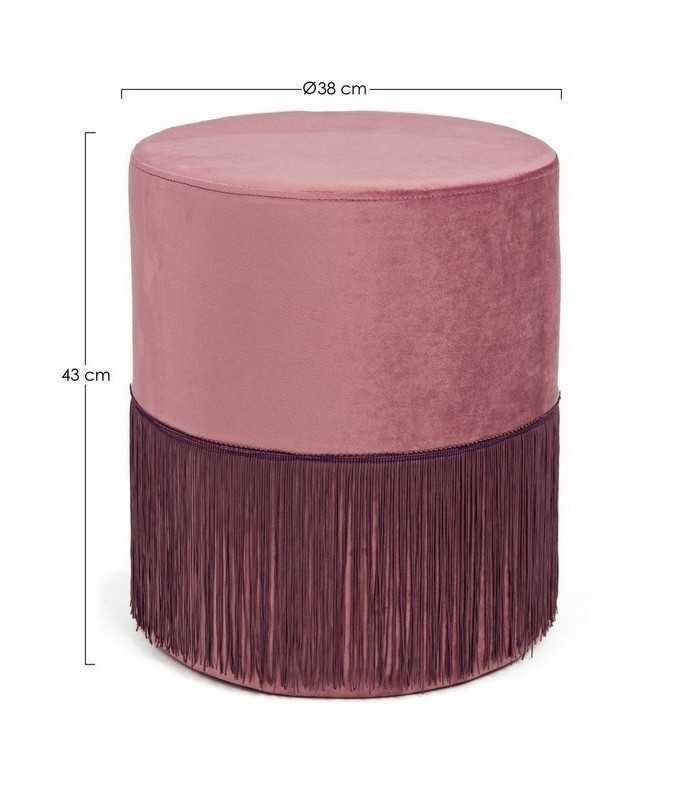 Pouf à franche rose poudré