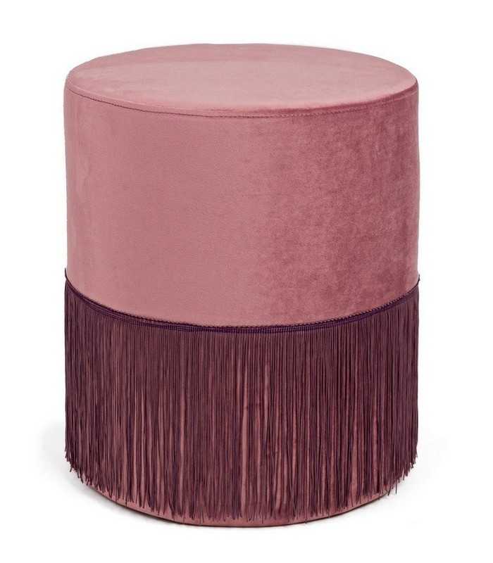 Pouf à franche rose poudré