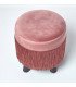 Pouf rose poudré à franges