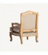 Fauteuil en tissu lin beige Eloïse